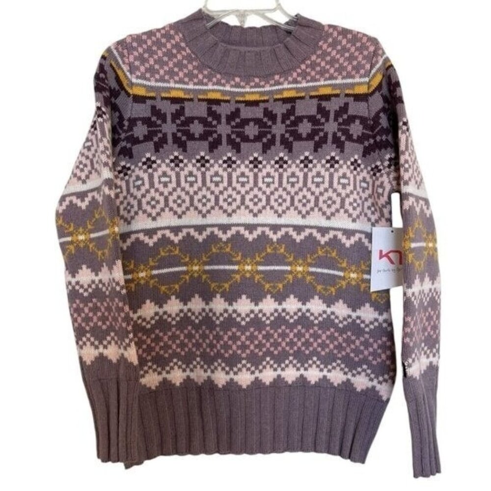 Kari Traa Sweater Womens Size Small Froya Nordic Purple Pink Taupe Apr…